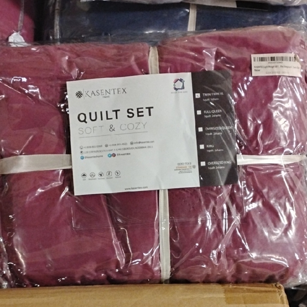 Twin Quilt Set - Burgundy Red Soft & Cozy Quilt Set